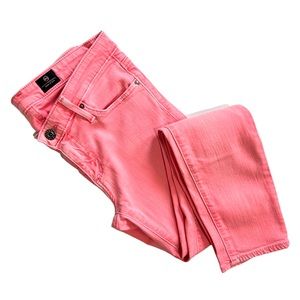 AG Adriano Goldschmied Pink Stevie Ankle Petite Sum Straight Jeans Sz 25R